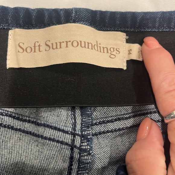 Soft Surroundings Pull-on Jeans Size Small Petite Dark Wash Skinny High Rise - Picture 5 of 9